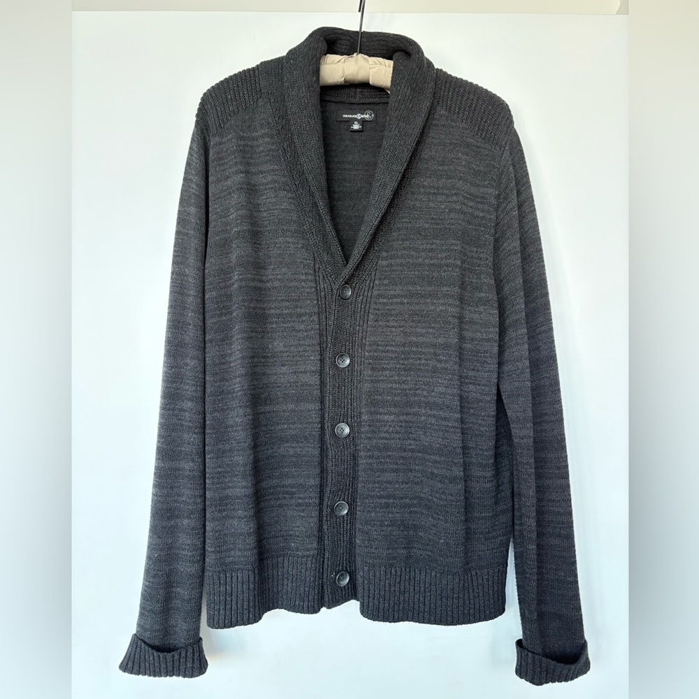 Men’s Treasure & Bond gray cardigan XL